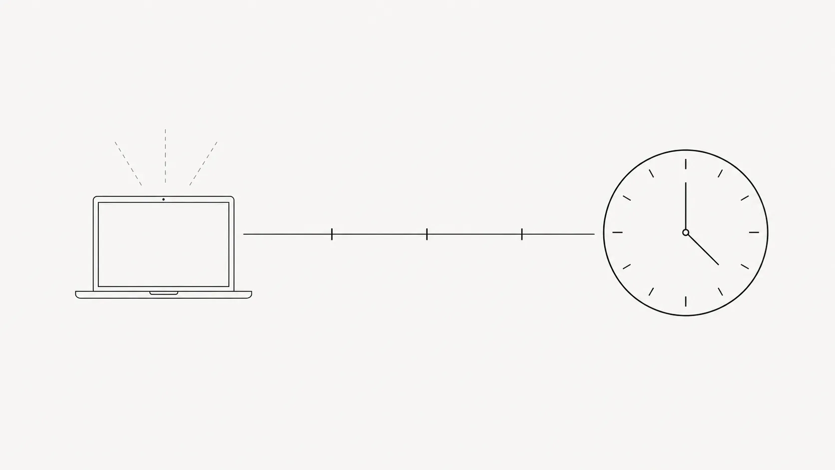 A line diagram of a screen at night, with a clock face beside it and arrows marking the hours before sleep rather than the light itself